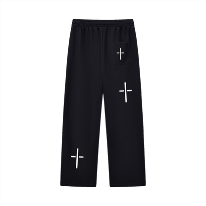 Curved Stripe Straight Sweatpants