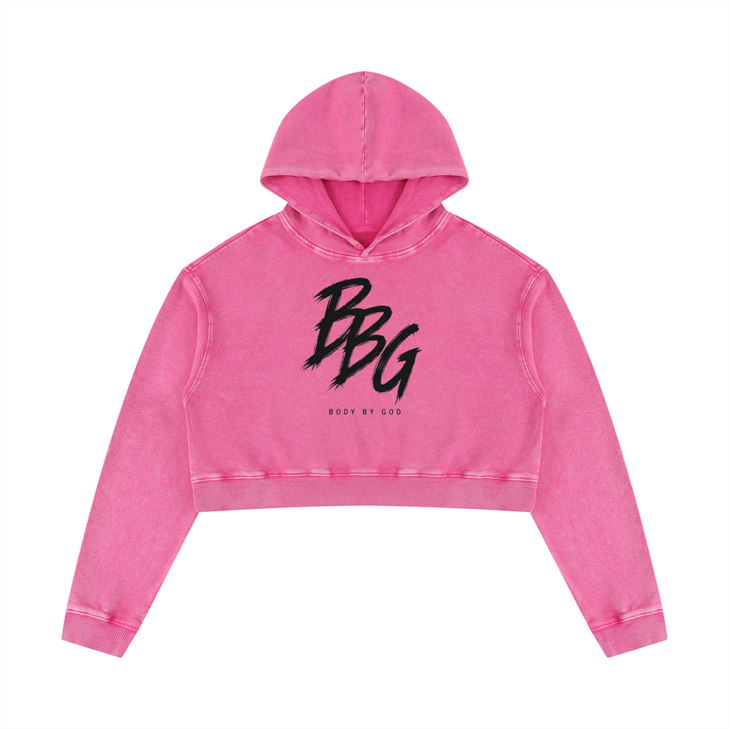 Women’s Mineral Washed Crop Hoodie