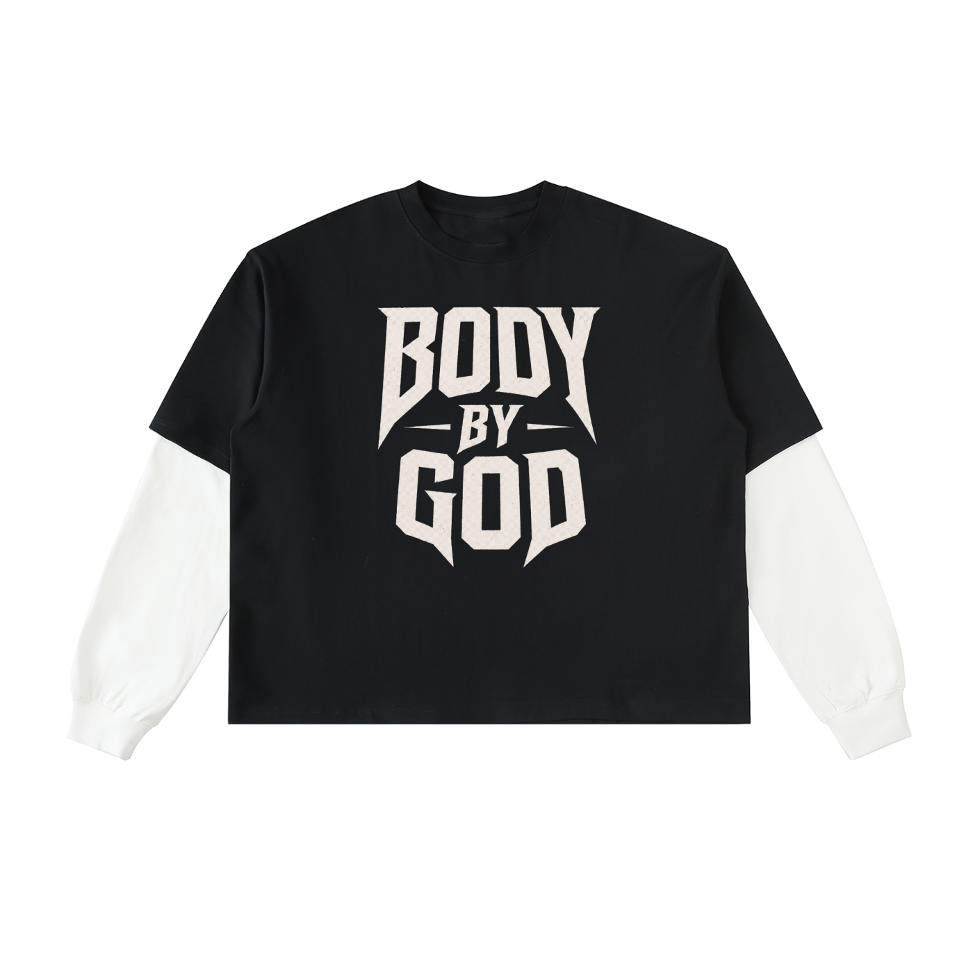 Layered Contrast Sleeve Cotton T-Shirt