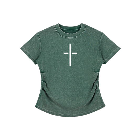 Vintage Washed Bodycon Cotton T-Shirt