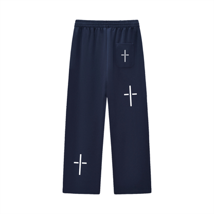 Curved Stripe Straight Sweatpants