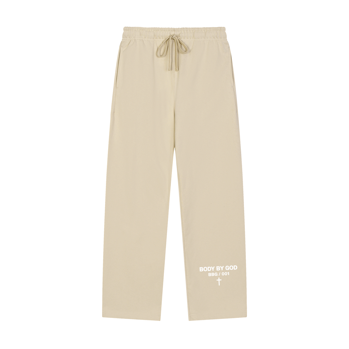 Solid Color Straight-Leg Sweatpants