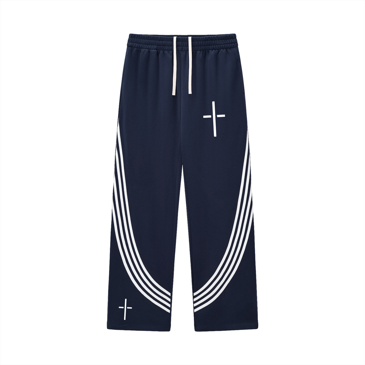 Curved Stripe Straight Sweatpants
